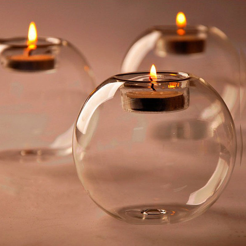 European Crystal Glass Candle Holder