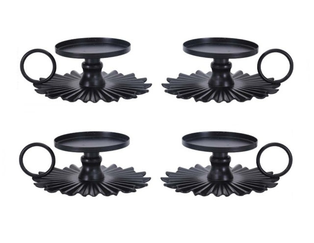 Set of Four Iron Candle Holder for Table