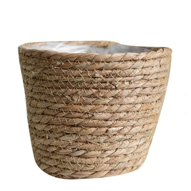 Straw Weaving Flower Pots for Indoor Outdoor Decor