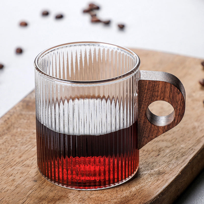 Coffee Mugs with  Walnut Wooden Handle