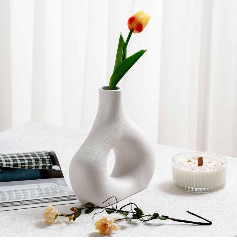 Nordic Frosted Ceramic Flower Vase