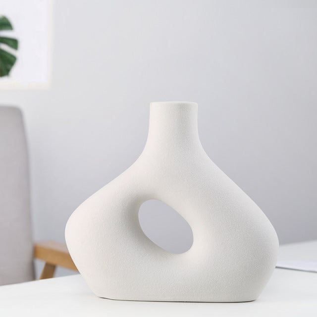 Nordic Frosted Ceramic Flower Vase