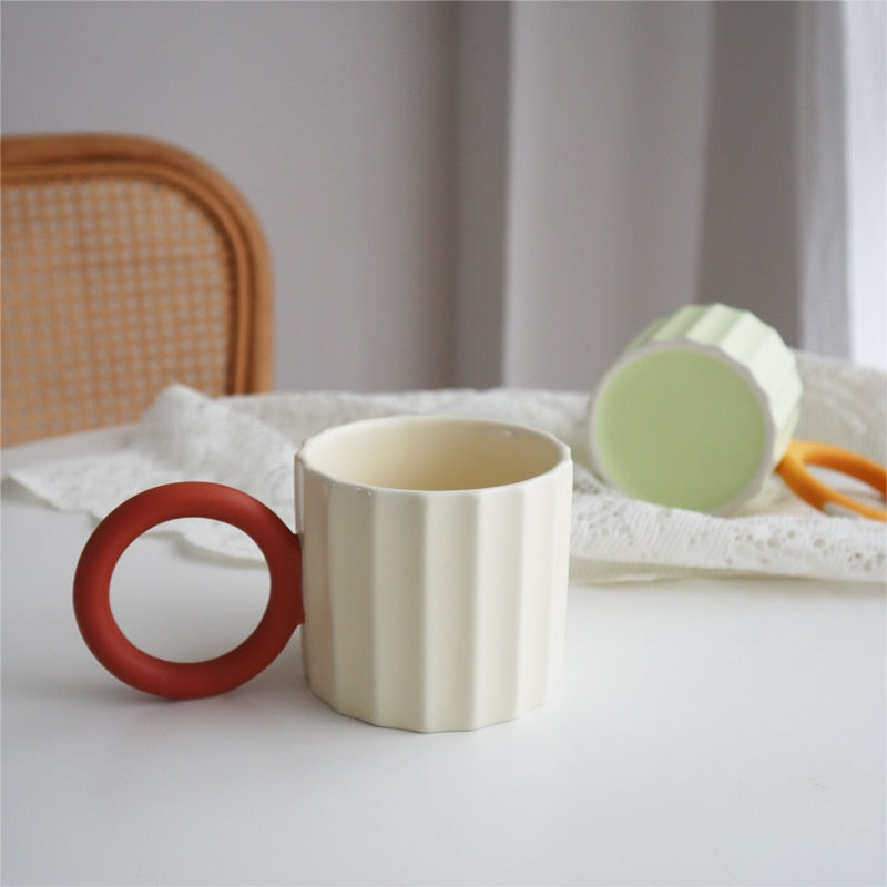 Big Handle Ceramic Coffee Mug Nordic Style