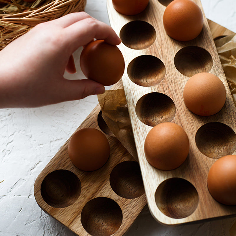 Japanese style Wooden Double Row Egg Storage