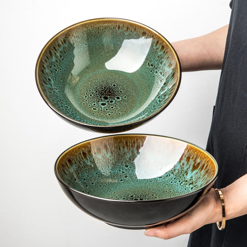 Retro Green Ceramic Stylish Bowl