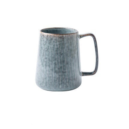 Retro Ceramic Mug with Stripe Patterns