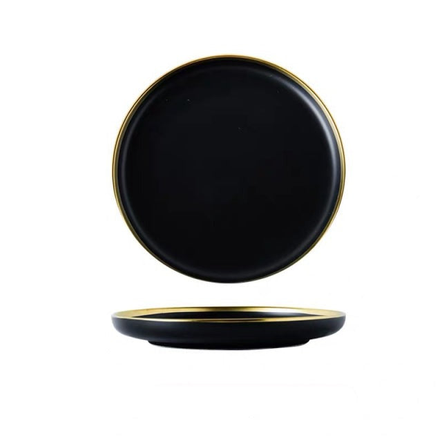Black Tableware Porcelain Dinner Plates