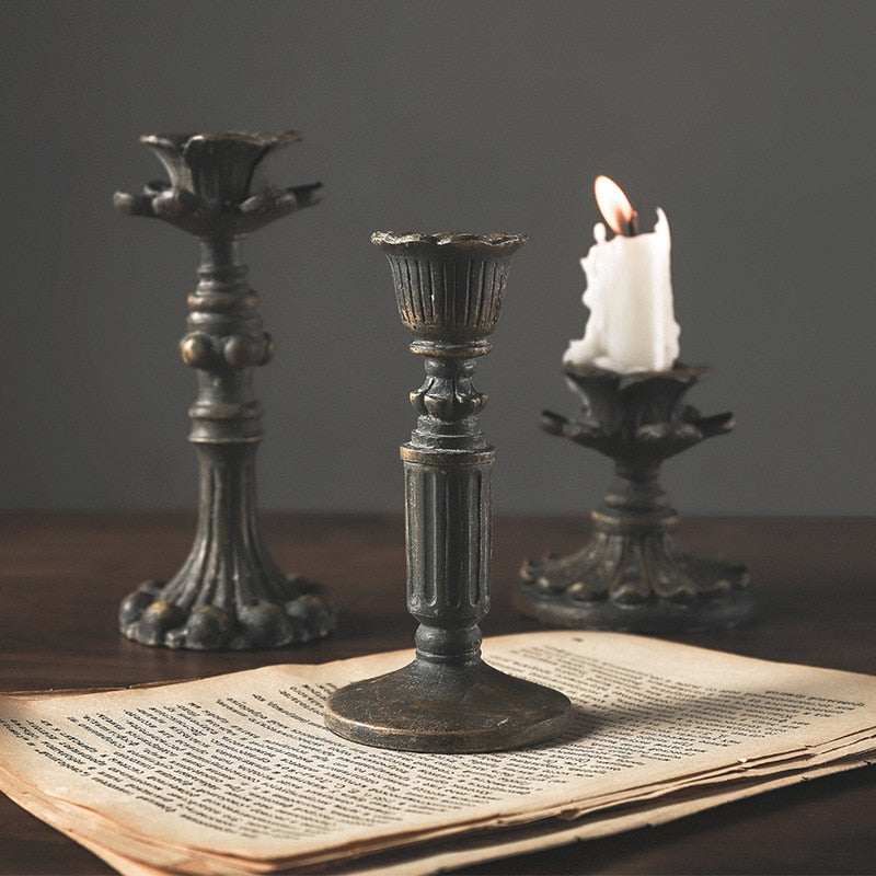 Antique Exquisite Carving Candle Holders