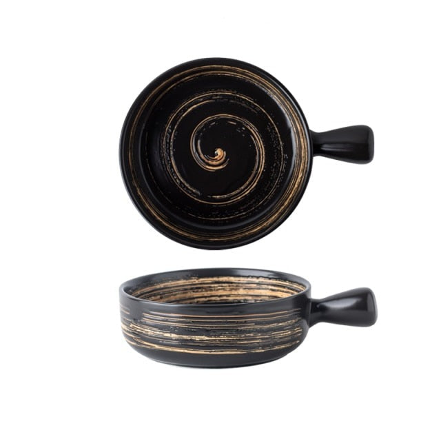 Nordic Ceramic Bowls with Stylish Handle