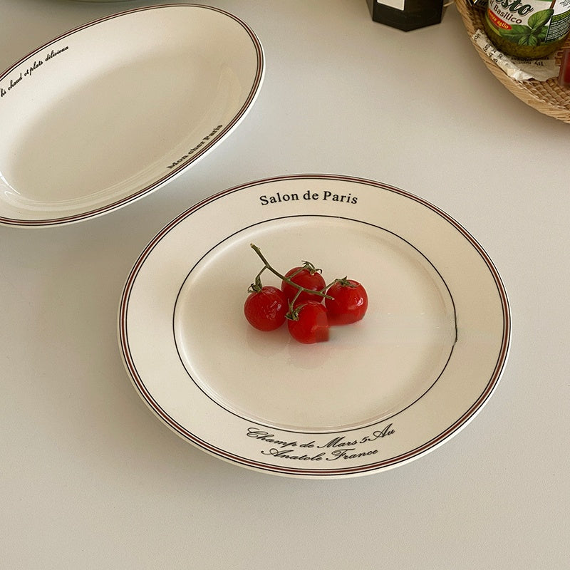 Ceramic Breakfast Oval and Round Plates