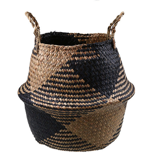 Foldable Wicker Basket Planter