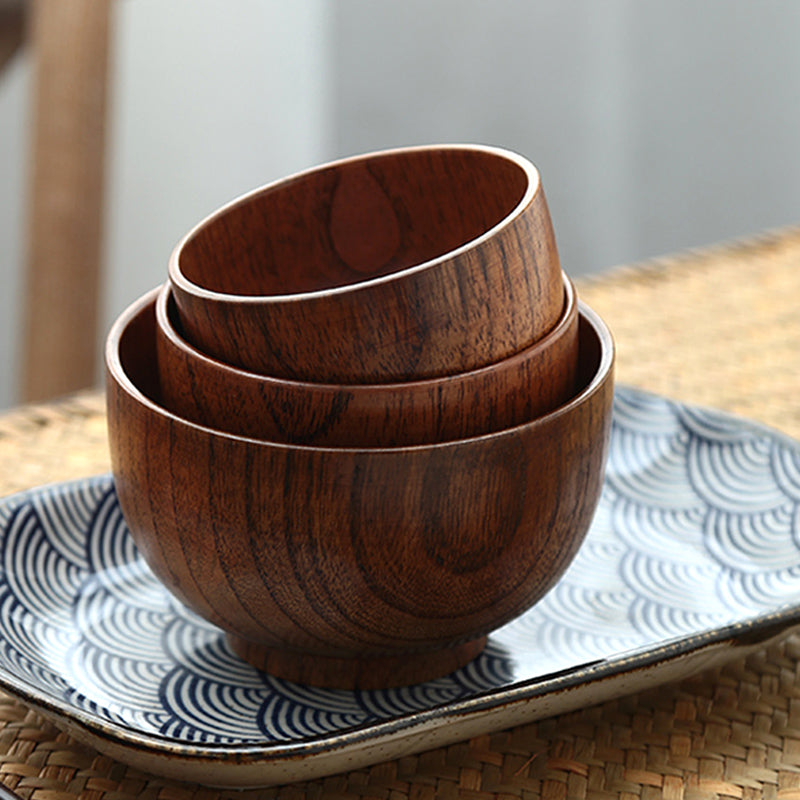 Brown Wooden Bowl Japanese Style
