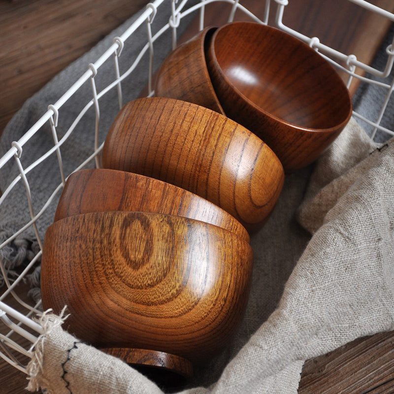 Brown Wooden Bowl Japanese Style