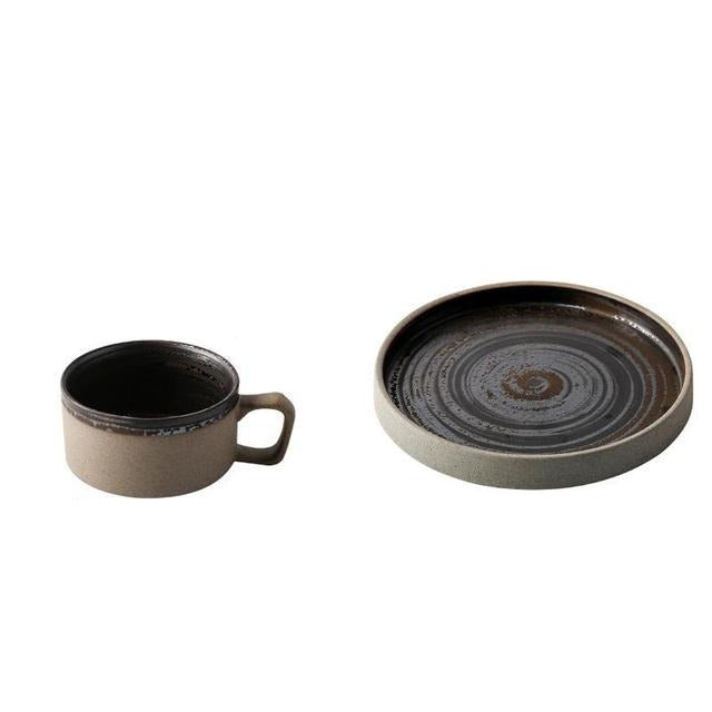 Handmade Ceramic  Cups With Platter