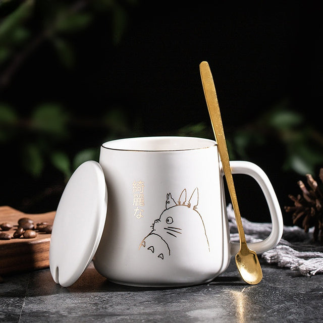 Light Luxury Gold-Painted Ceramic Coffee Mug